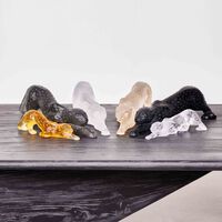 lalique zeila panther sculpture medium grey