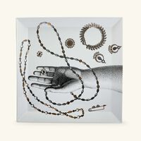 fornasetti gioielli trinket tray square white