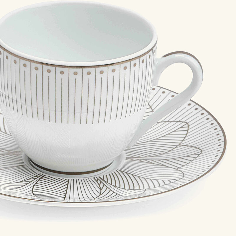 كريستوفل طقم مالميزون إمبيريال مؤلف من فنجانين للقهوة مع صحنيهما باللون الأبيض