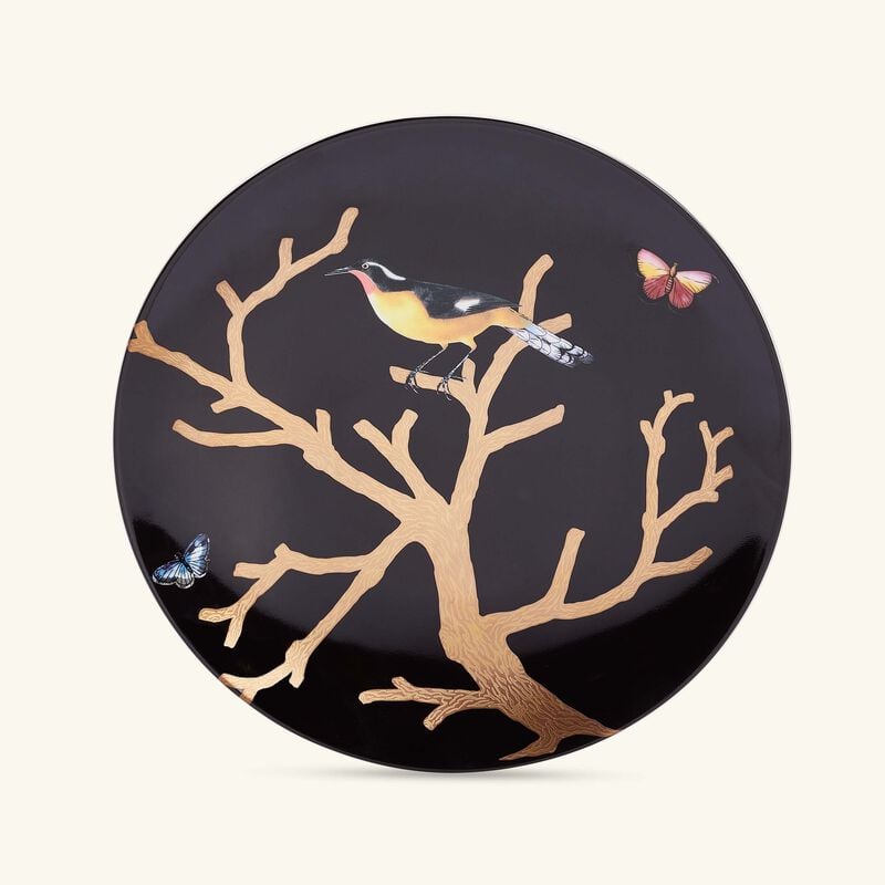 برناردو طقم أو زوازو مؤلف من 4 أطباق طعام دائرية سوداء بقياس 21 سم