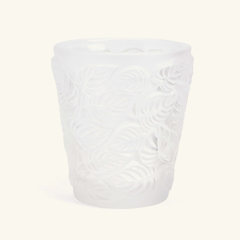 lalique feuilles votive clear