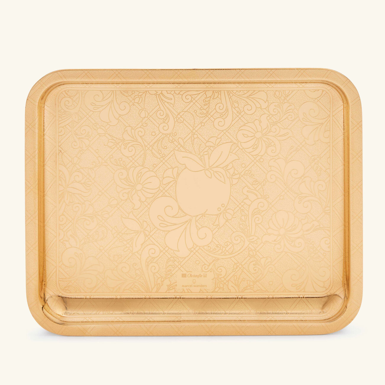 Jardin D'Eden Serving Tray Rectangular Small Gold christofle jardin d eden serving tray rectangular small gold