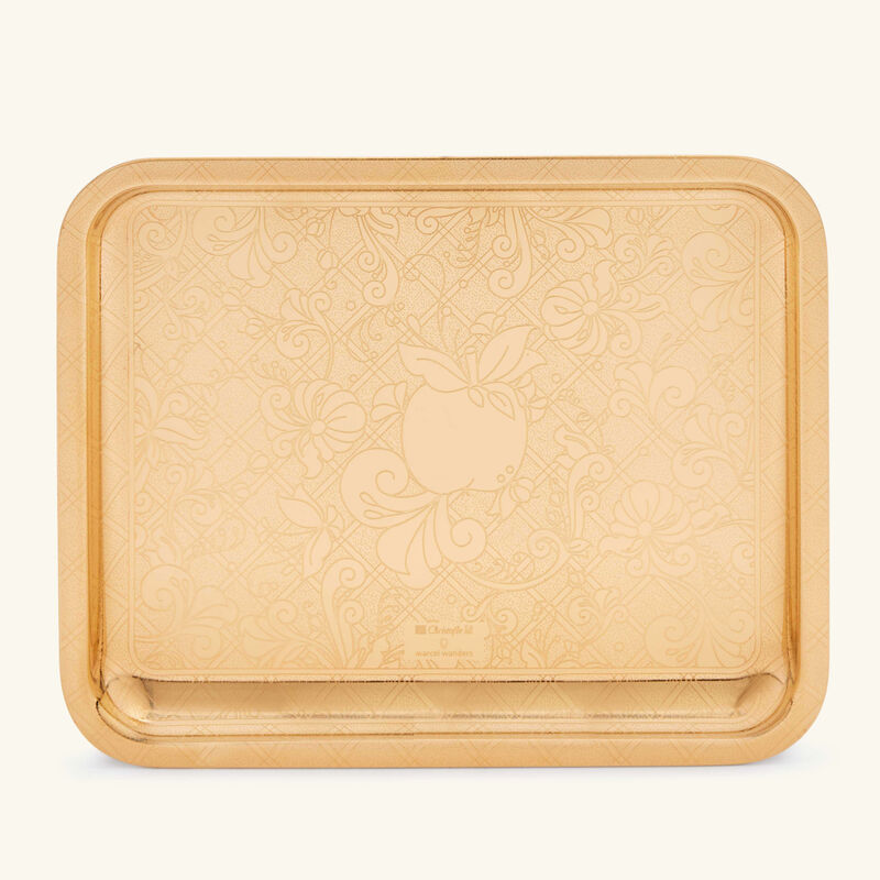 Jardin D'Eden Serving Tray Rectangular Small Gold christofle jardin d eden serving tray rectangular small gold