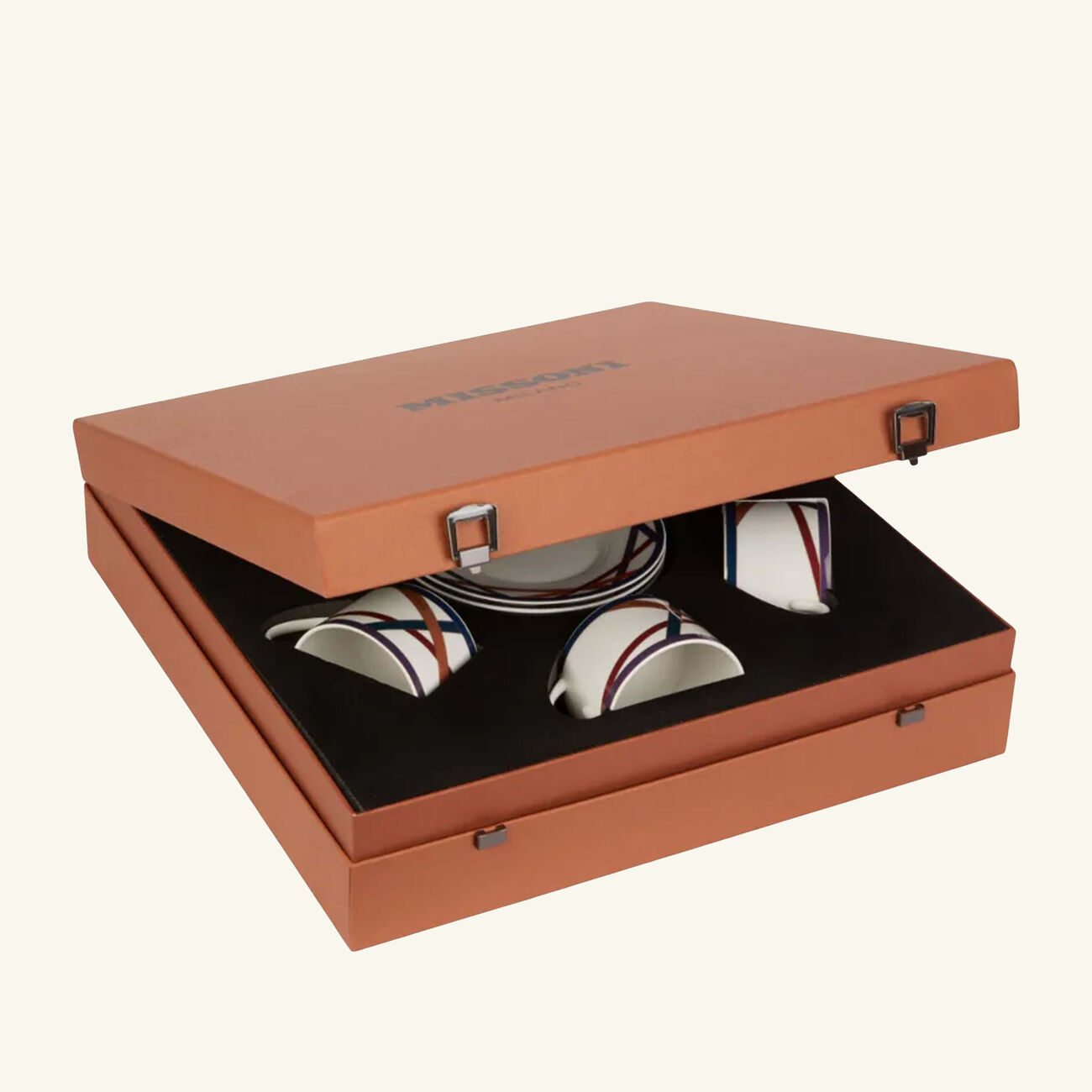 Nastri Tea Cup & Saucer Multicolor Set Of 6 missoni home nastri tea cup saucer multicolor set of 6