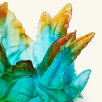 daum colibri borneo tropical vase small blue