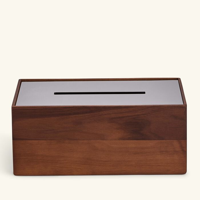 christofle uni tissue box walnut