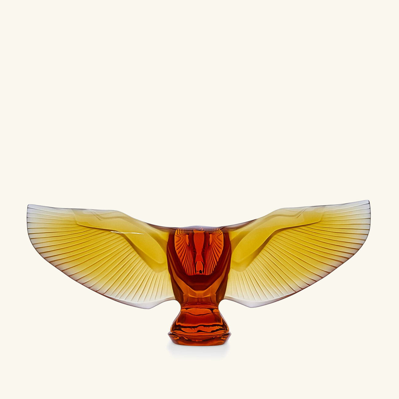lalique barn owl sculpture small yellow