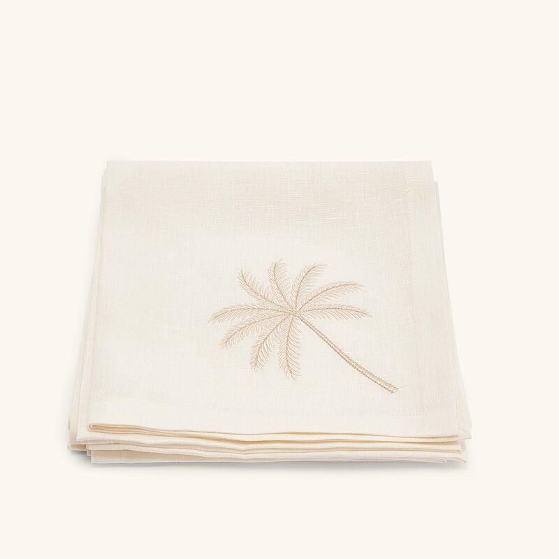 catherine denoual palm tree napkin beige