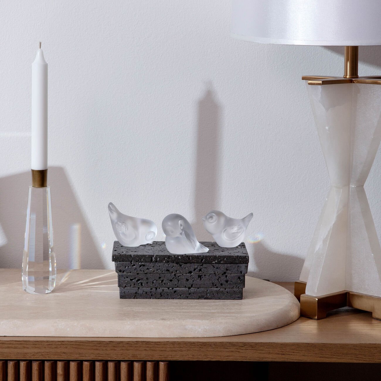 lalique piou tail down sculpture small clear