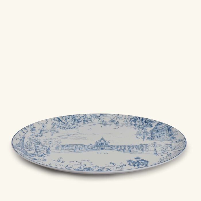bernardaud tout paris serving platter round blue 32cm