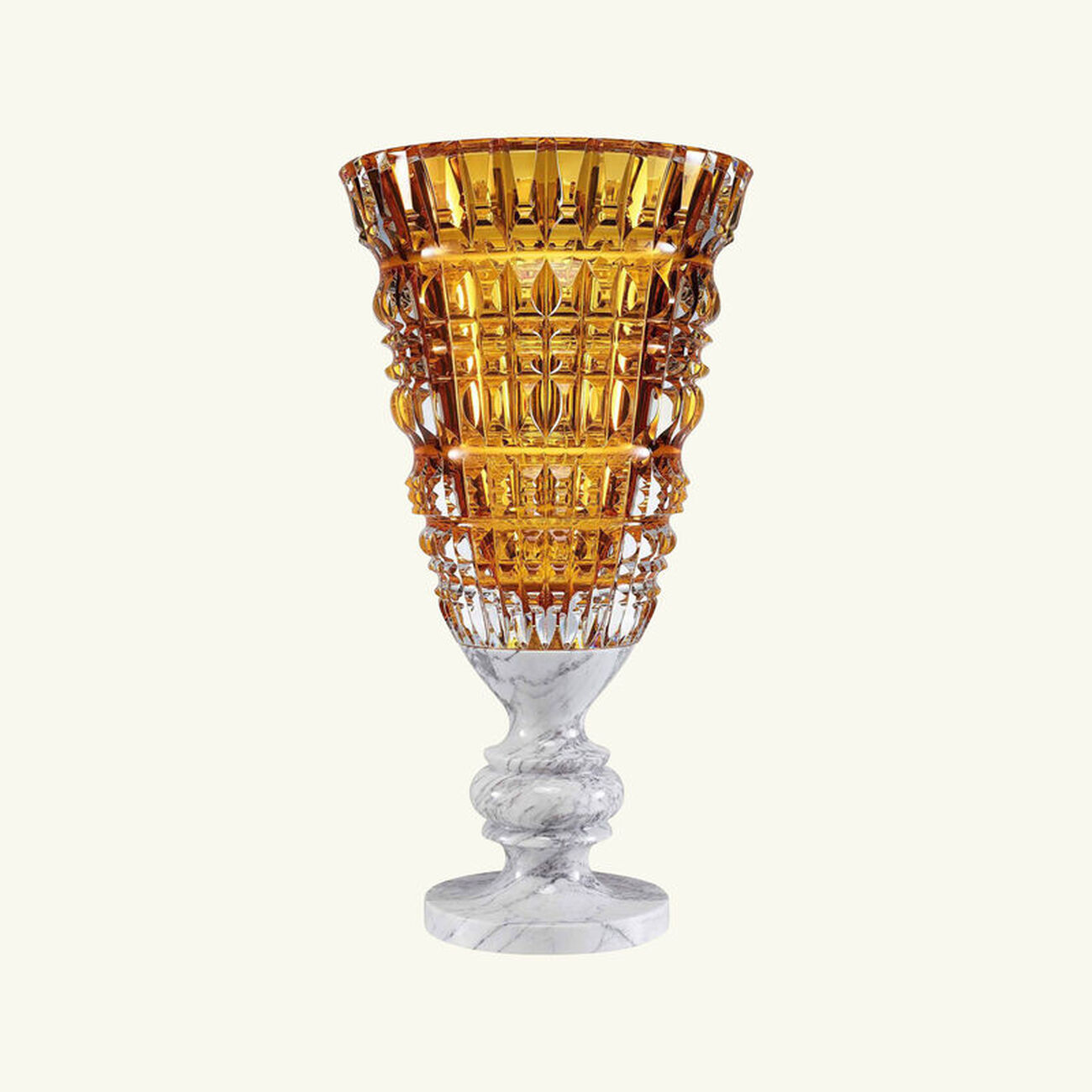 باكارا مزهرية نيو آنتيك الكبيرة جدًا صفراء