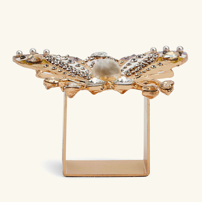 Glam Fly Napkin Ring Gold Set Of 4 kim seybert glam fly napkin ring gold set of 4