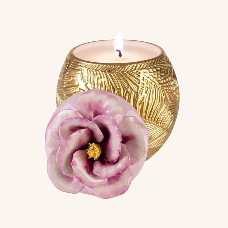villari acapulco ibiscus candle gold