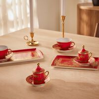 Oriente Italiano Tea Set with Tray Red 7 pieces ginori 1735 oriente italiano tea set with tray red 7 pieces