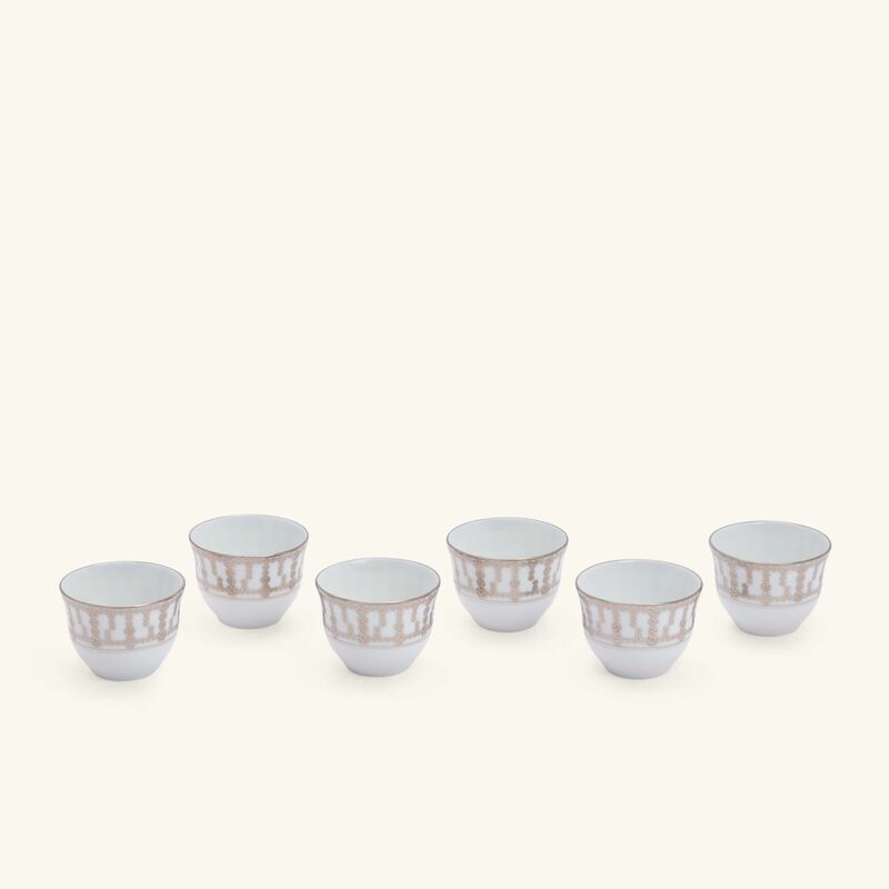 haviland tiara arabic coffee cup silver set of 6