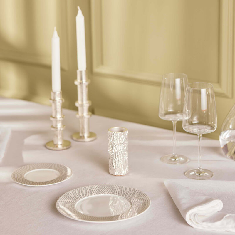 christofle madison 6 dessert plate round grey 21cm