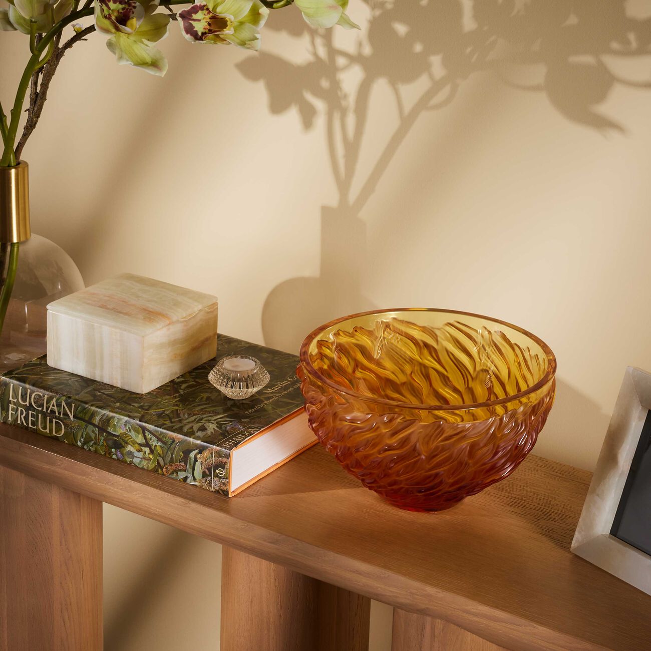 لاليك قطعة ديكور مركزية فورور صفراء