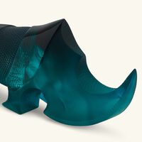 daum ongava rhinoceros figurine medium blue