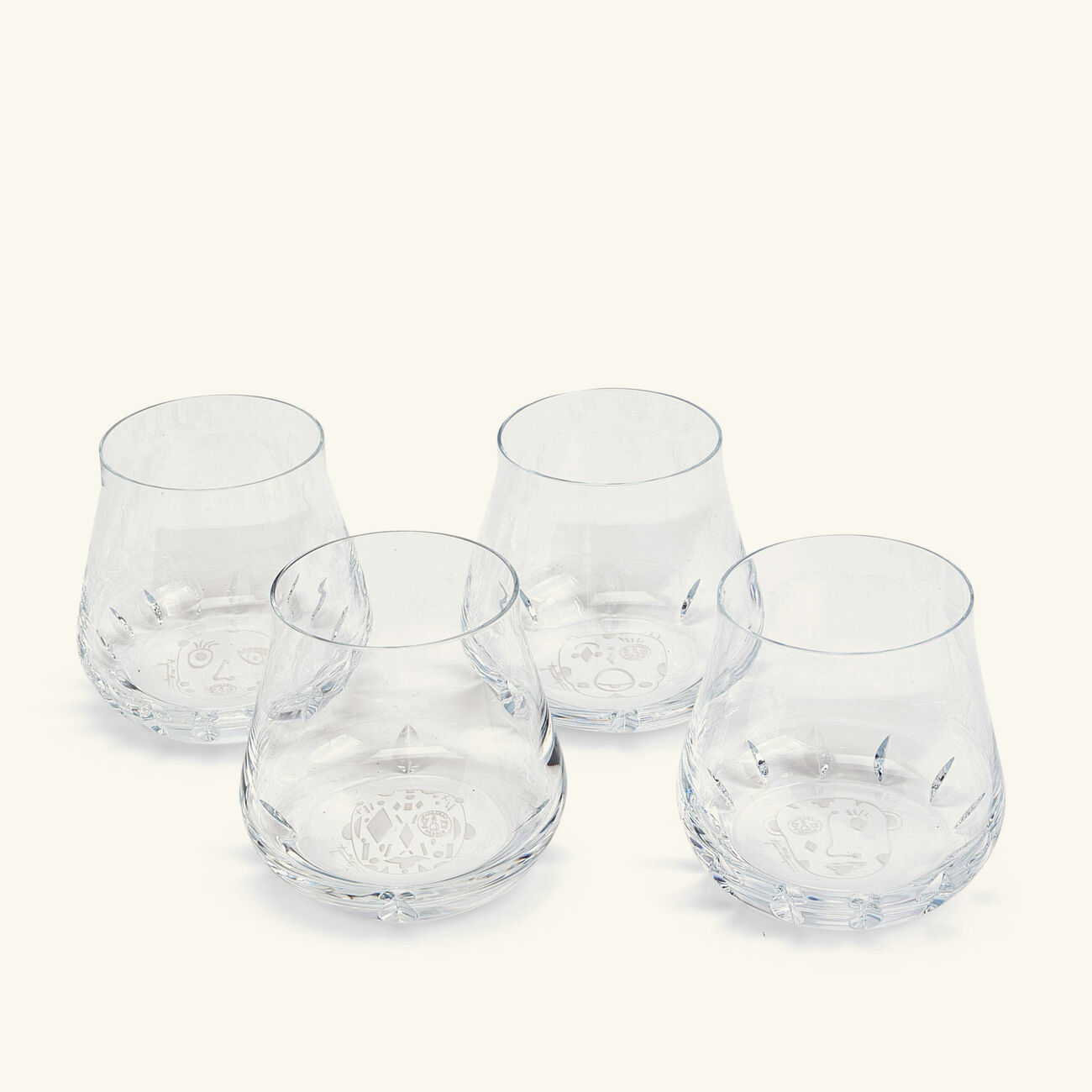 baccarat faunacrystopolis drinking glass clear set of 4
