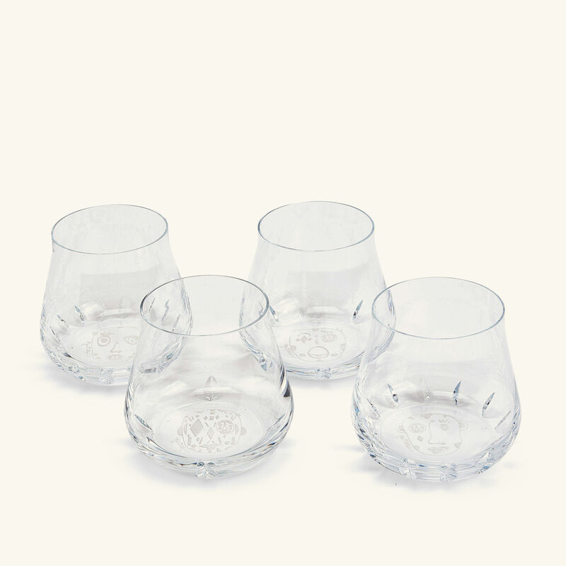 baccarat faunacrystopolis drinking glass clear set of 4