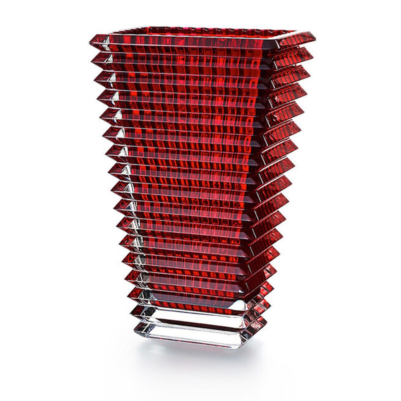 Red & Clear Eye Vase Set baccarat red clear eye vase set