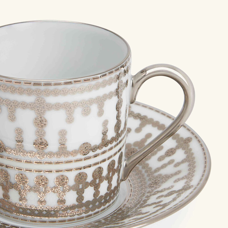 haviland tiara coffee cup saucer silver set of 4