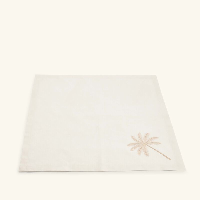 catherine denoual palm tree napkin beige