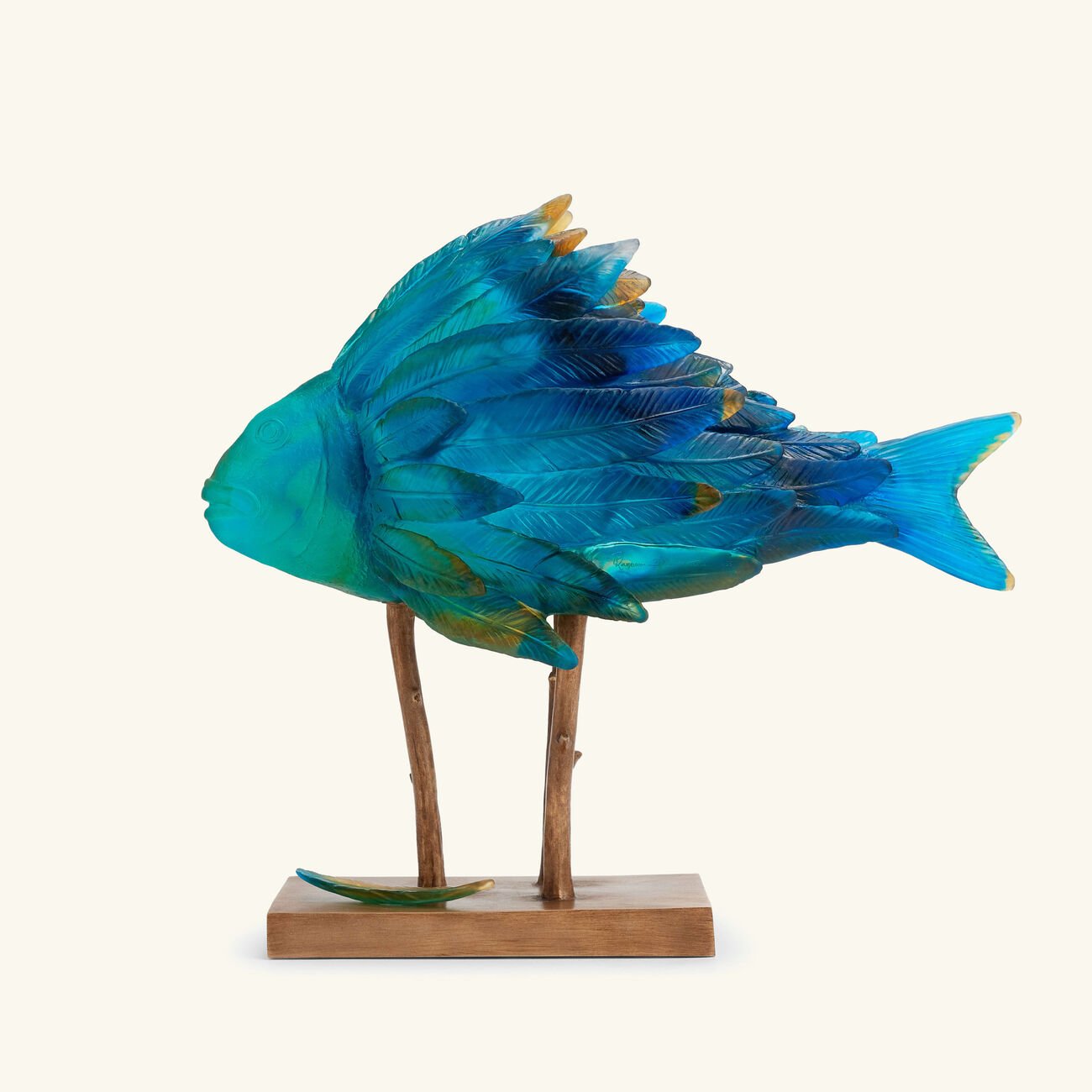 Punky Fish Sculpture Large Blue Limited Edition daum punky fish sculpture large blue limited edition