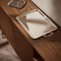 كريستوفل صينية الضيافة آلبي مستطيلة كبيرة مطلية بالفضة مع مقبضين