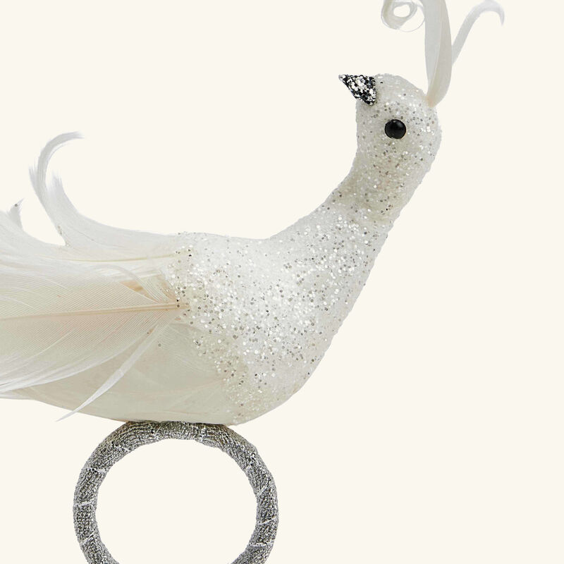 Frost Bird Napkin Ring White kim seybert frost bird napkin ring white