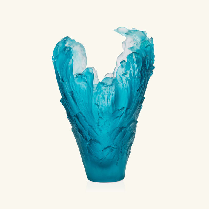 daum maya dolphins vase small blue limited edition