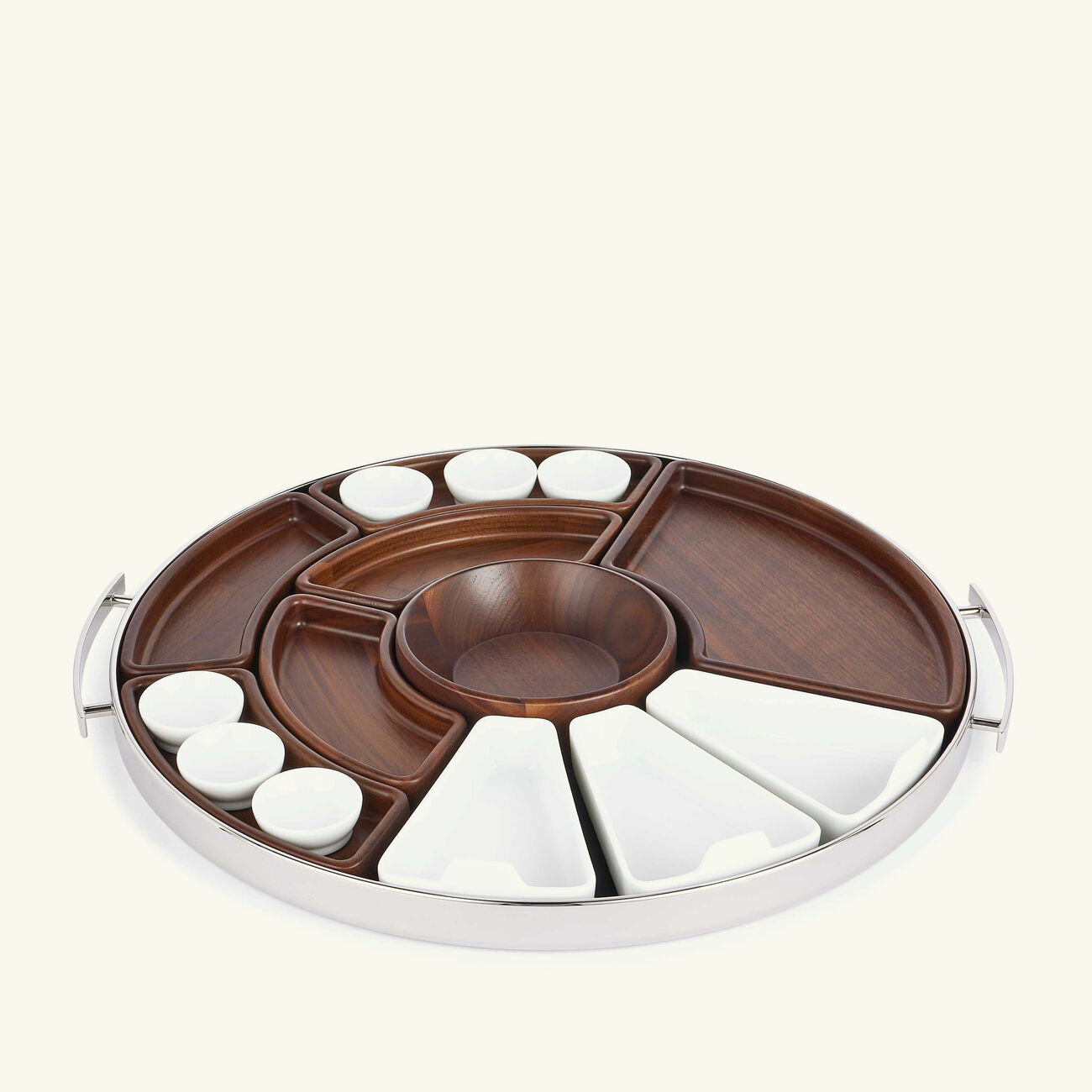 christofle mood asia serving tray round large stainless steel