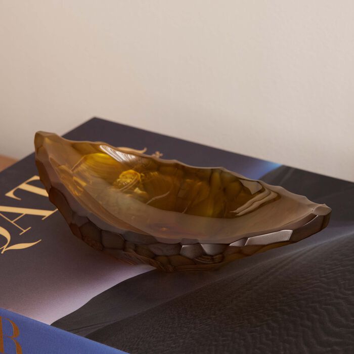 lalique terramineral silex centerpiece small amber