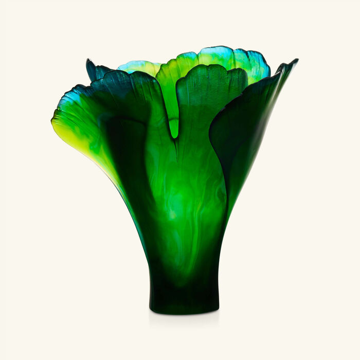 Ginkgo Vase Medium Green daum ginkgo vase medium green