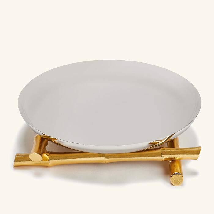 l objet bamboo serving platter oval stainless steel