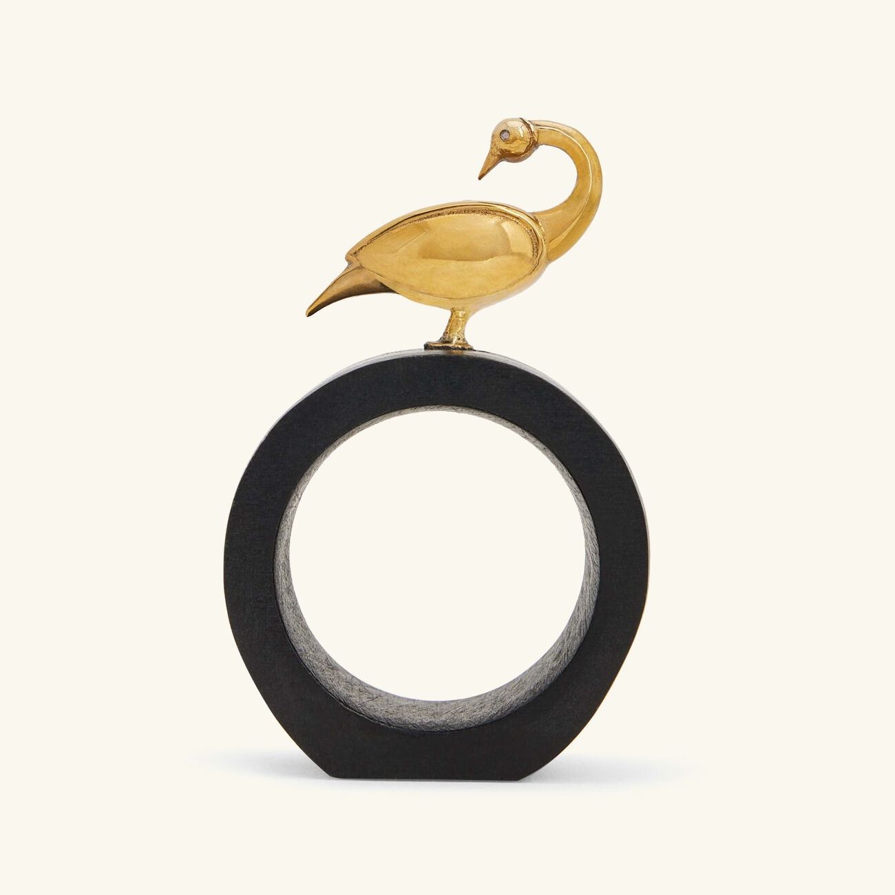 Heron Napkin Ring Black ira udaipur heron napkin ring black