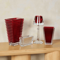 باكارا مزهرية آي مستطيلة متوسطة حمراء