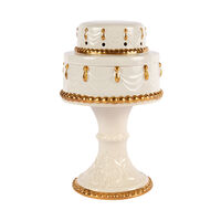 مبخرة شانتيلي بتصميم كعكة من طابقين ونمط مستوحى من مدينة باريس - لون أبيض وذهبي, small