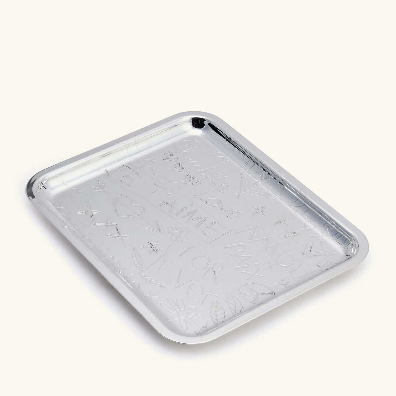 christofle graffiti serving tray rectangular small silver plated
