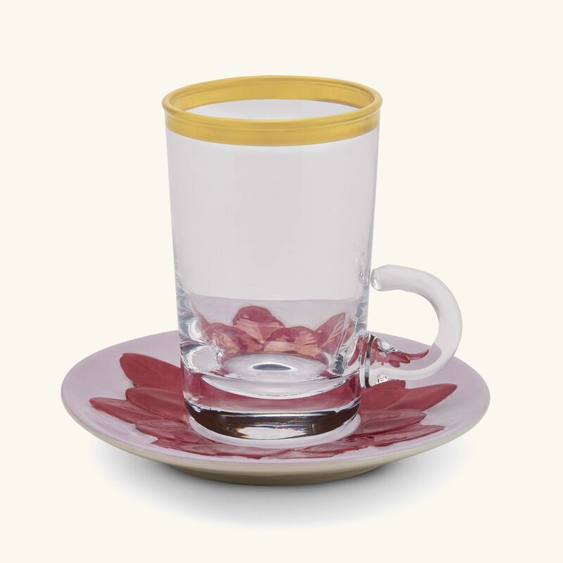 villari peacock tea cup   saucer red