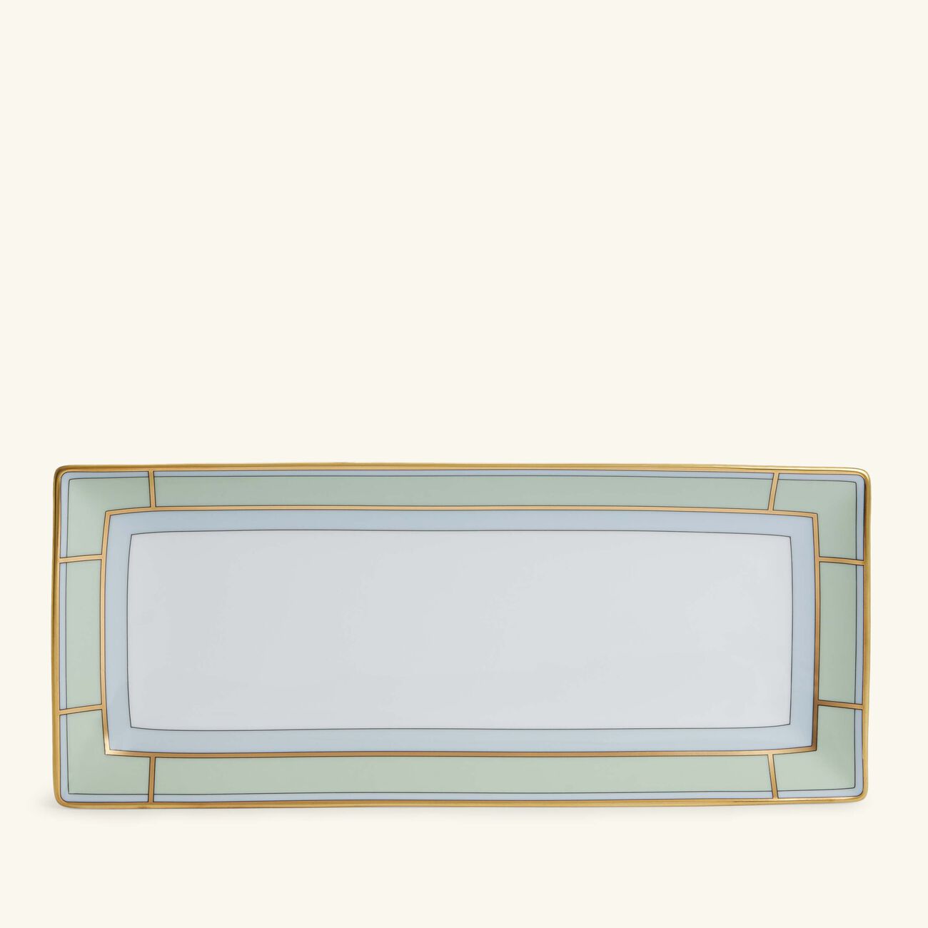 جينوري 1735 طبق ديفا المستطيل للتقديم باللون الأخضر 29 سم