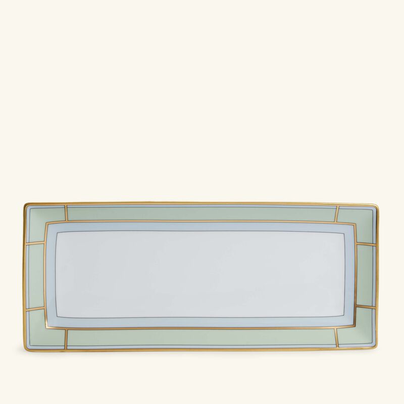 جينوري 1735 طبق ديفا المستطيل للتقديم باللون الأخضر 29 سم