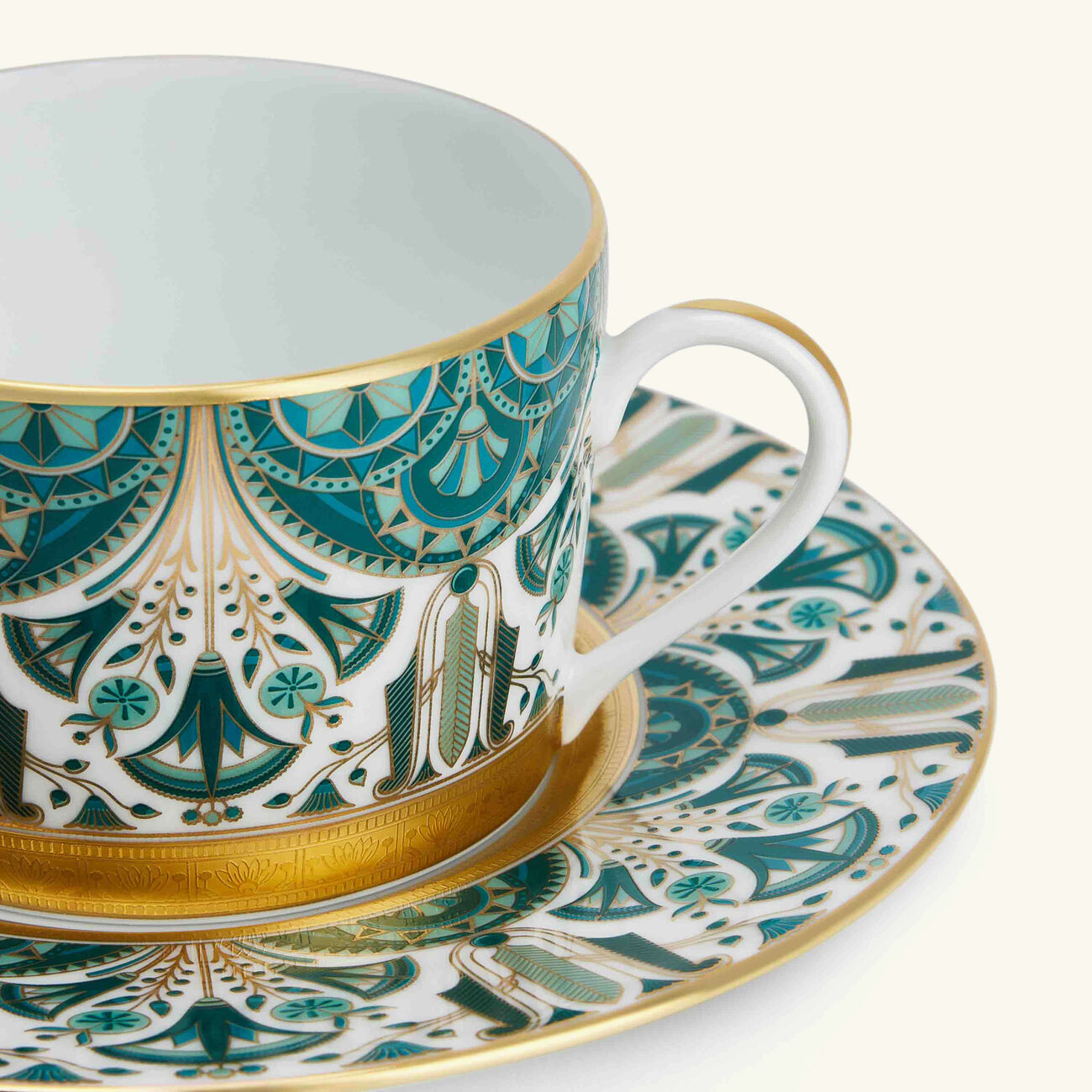 Rêves Du Nil Tea Cup & Saucer Green Set of 4 haviland r ves du nil tea cup saucer green set of 4