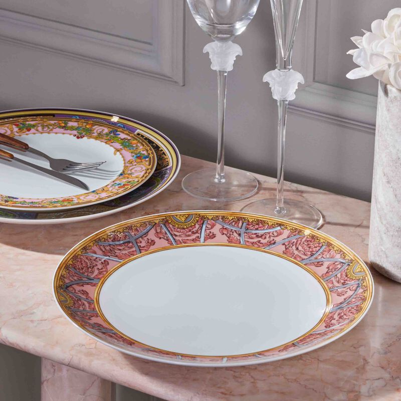 versace scala del palazzo dinner plate round pink 27cm