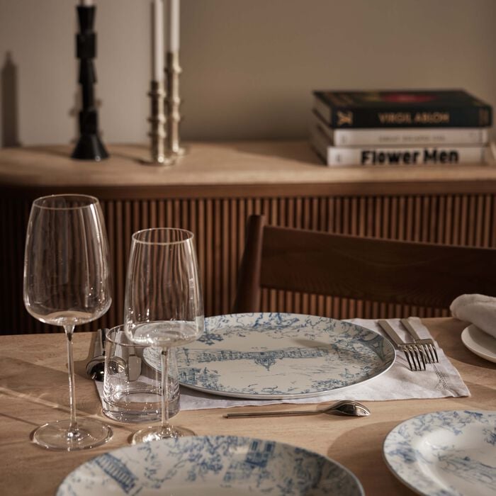 bernardaud tout paris serving platter round blue 32cm