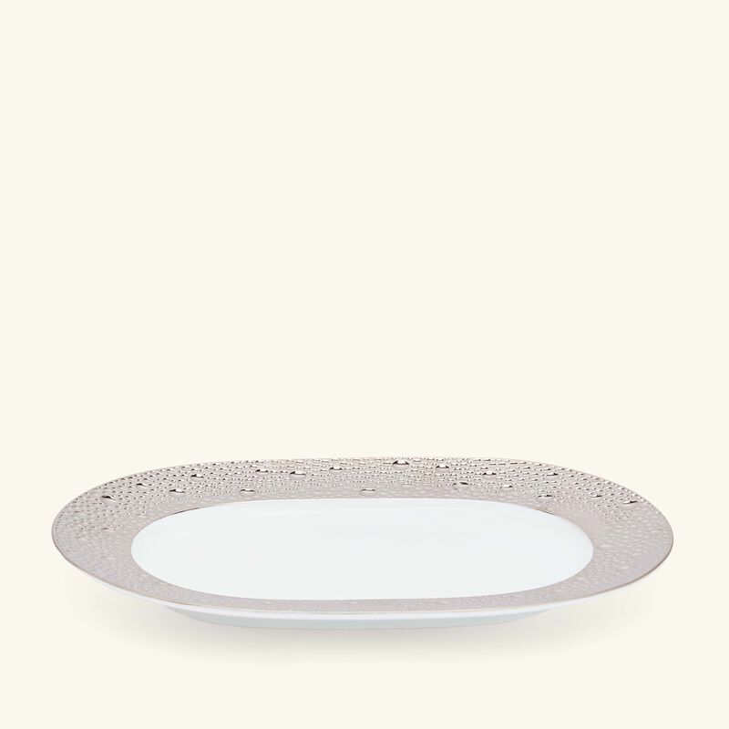 Ecume Serving Platter Oval Silver 21cm bernardaud ecume serving platter oval silver 21cm