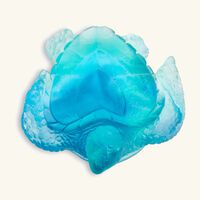 daum mer de corail sea turtle figurine mini light blue