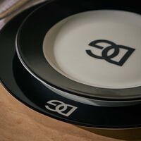 DG Logo Dessert Plate Round 19cm Set Of 2 dolce gabbana casa dg logo dessert plate round 19cm set of 2