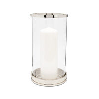 Silver Small Modern Hurricane Candle Holder, small