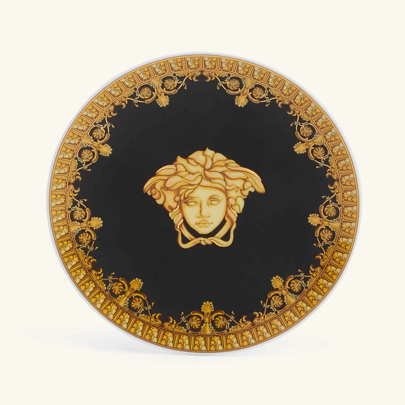 versace i love baroque plate round black 10cm